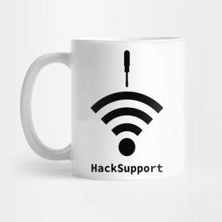 Hack-Support: A Cybersecurity Design (Black) Mug